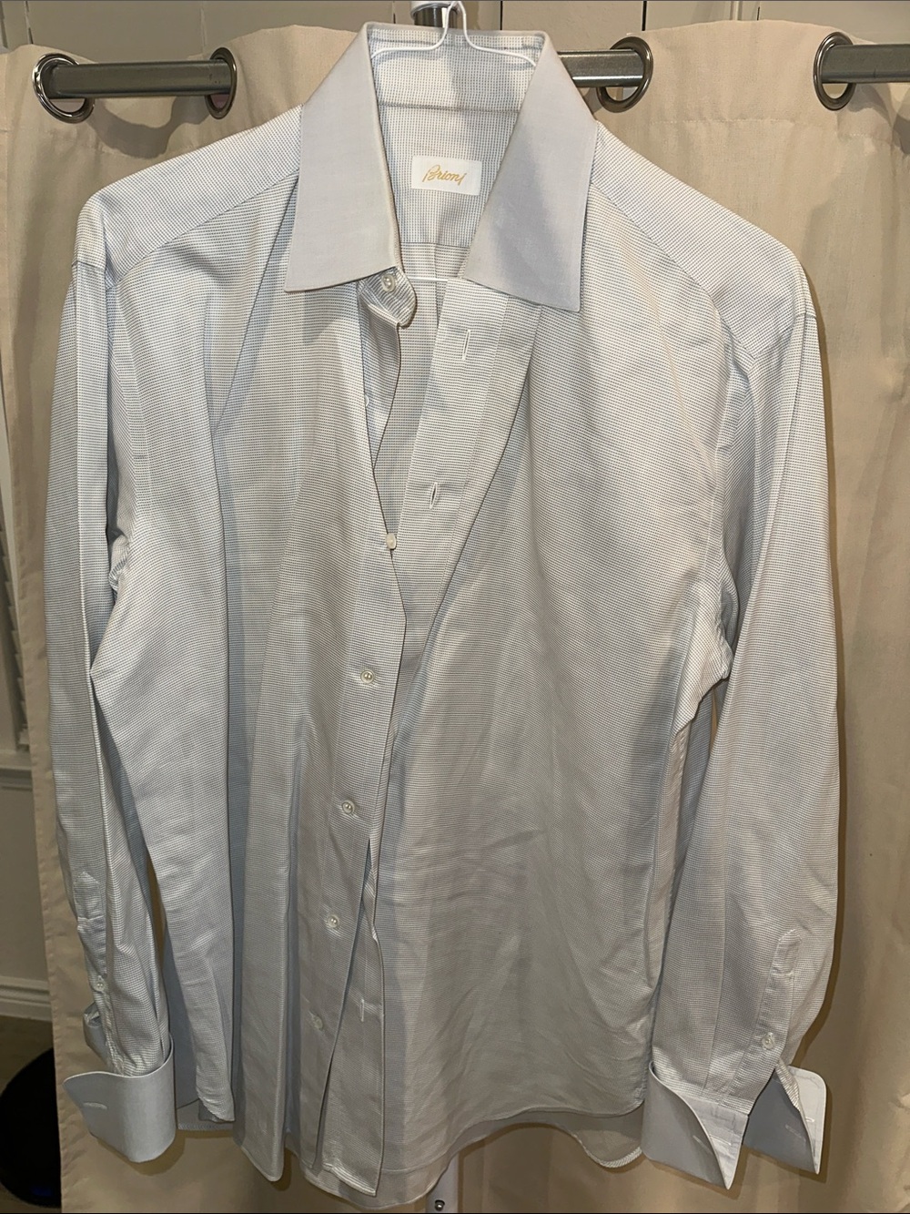 Brioni Pale Blue Men's Dress Shirt with Spread Collar